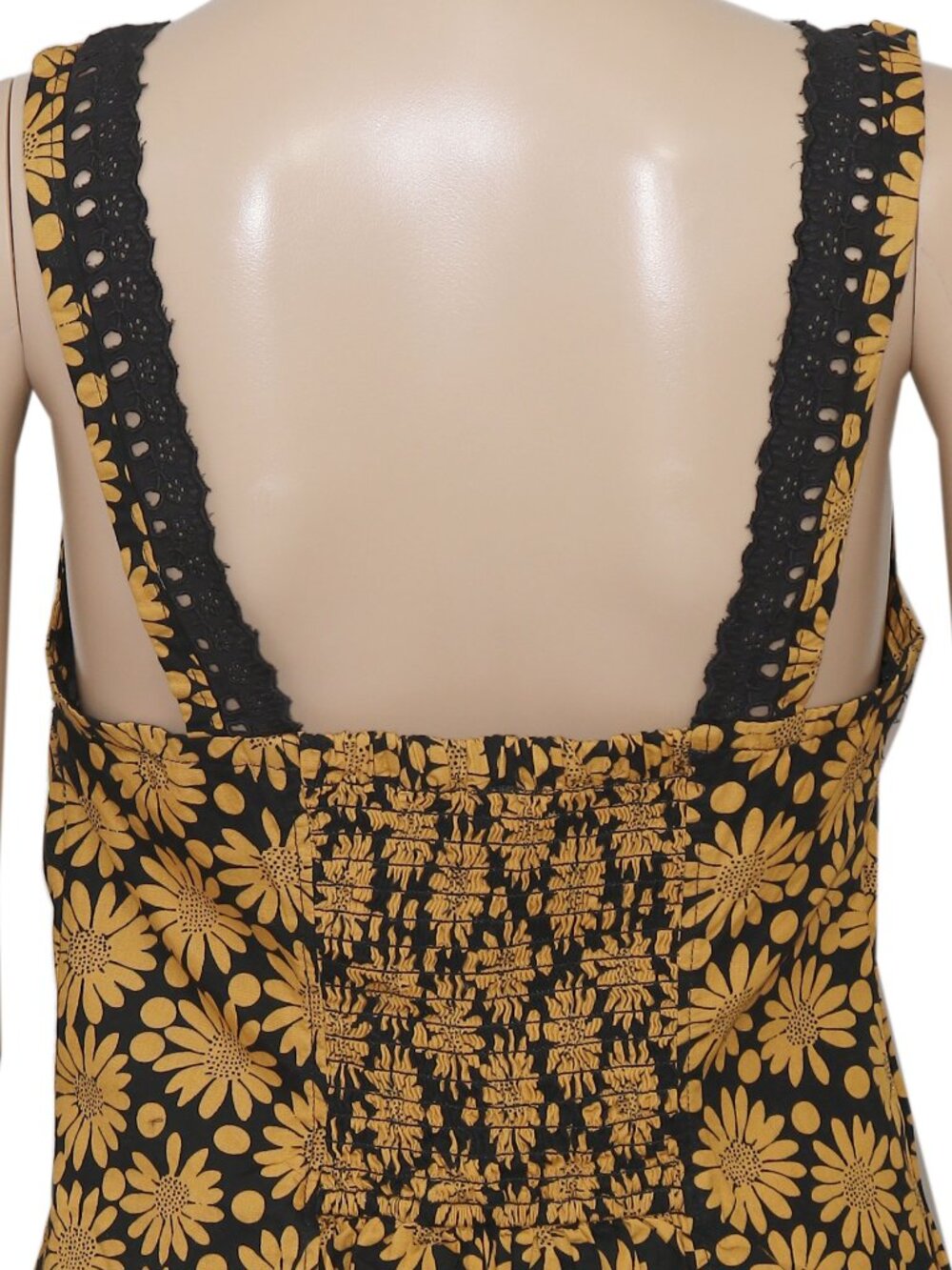 Free People Love Me Not Printed Tank Top Floral Printed Lace Smocked S - Picture 6 of 7